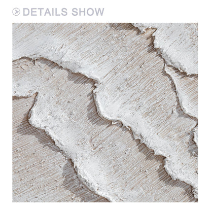 3D Textured Minimalist Painting: Cream Beige Tones, Large Canvas Wall Art #3