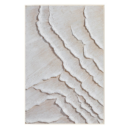 3D Textured Minimalist Painting: Cream Beige Tones, Large Canvas Wall Art #9