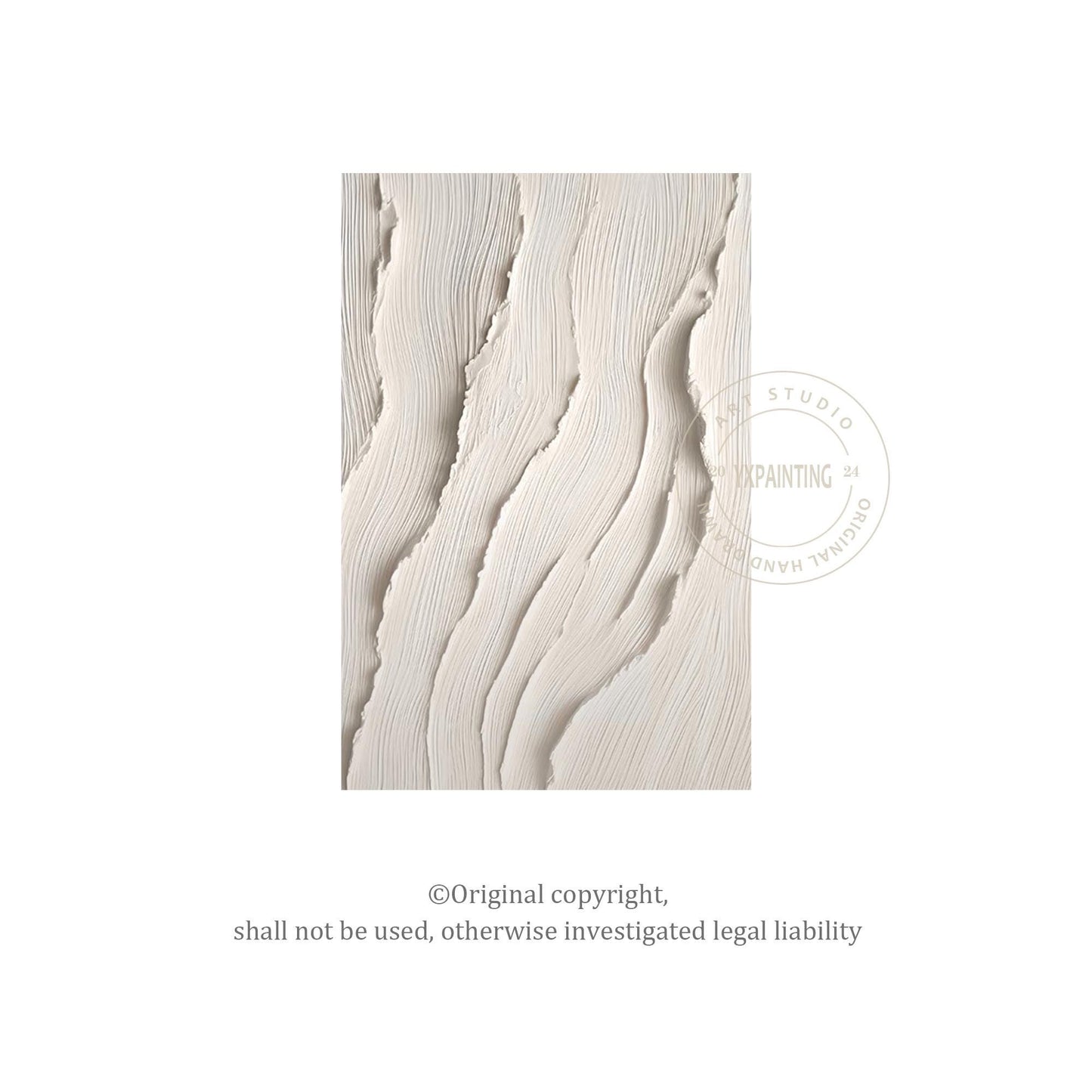 3D Textured Ocean Painting: Beige Coastal Wall Art #6