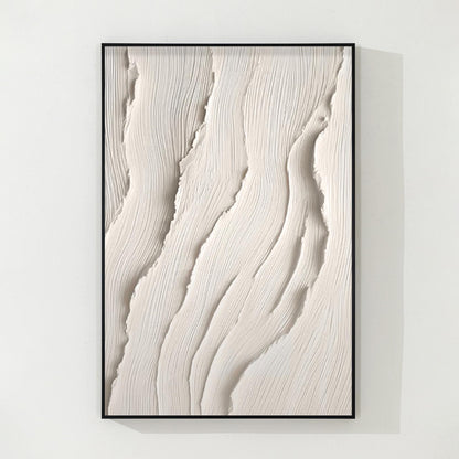 3D Textured Ocean Painting: Beige Coastal Wall Art #8