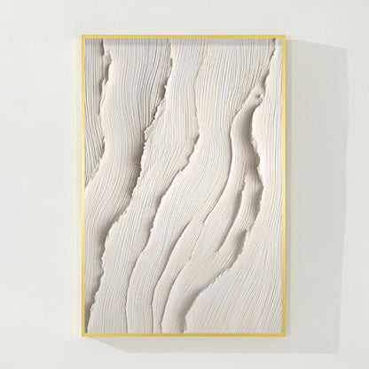 3D Textured Ocean Painting: Beige Coastal Wall Art #9