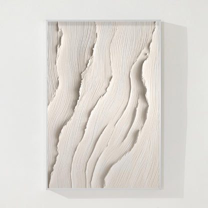 3D Textured Ocean Painting: Beige Coastal Wall Art #10