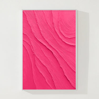 3D Textured Pink Painting on Canvas: Minimalist Dopamine Art #8
