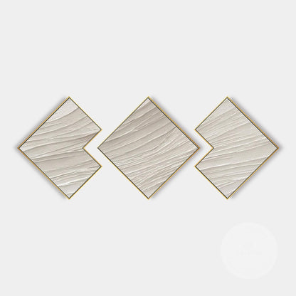 3D Textured Plaster Painting Set: Beige Minimalist Canvas Wall Art #9
