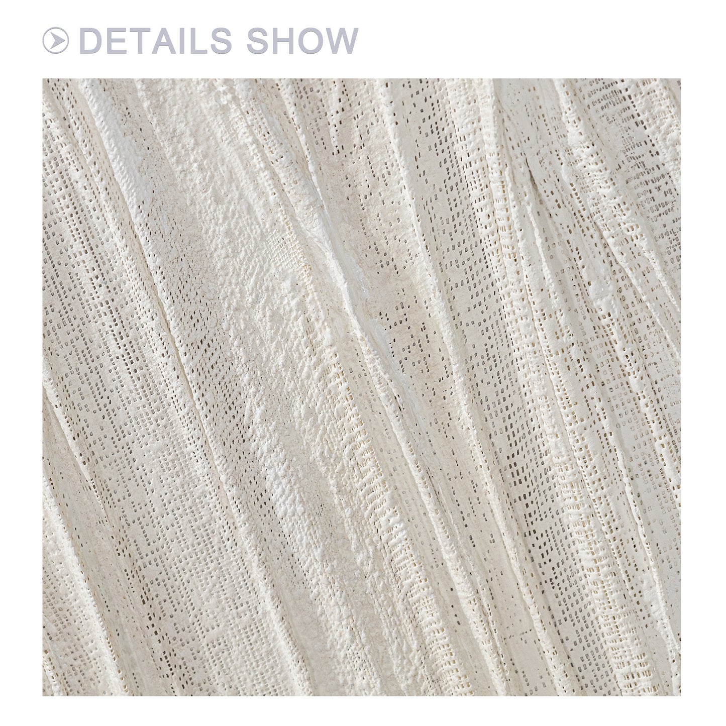 3D Textured Plaster Wall Art, Beige White Nordic Minimalist Canvas Painting, Lar #3