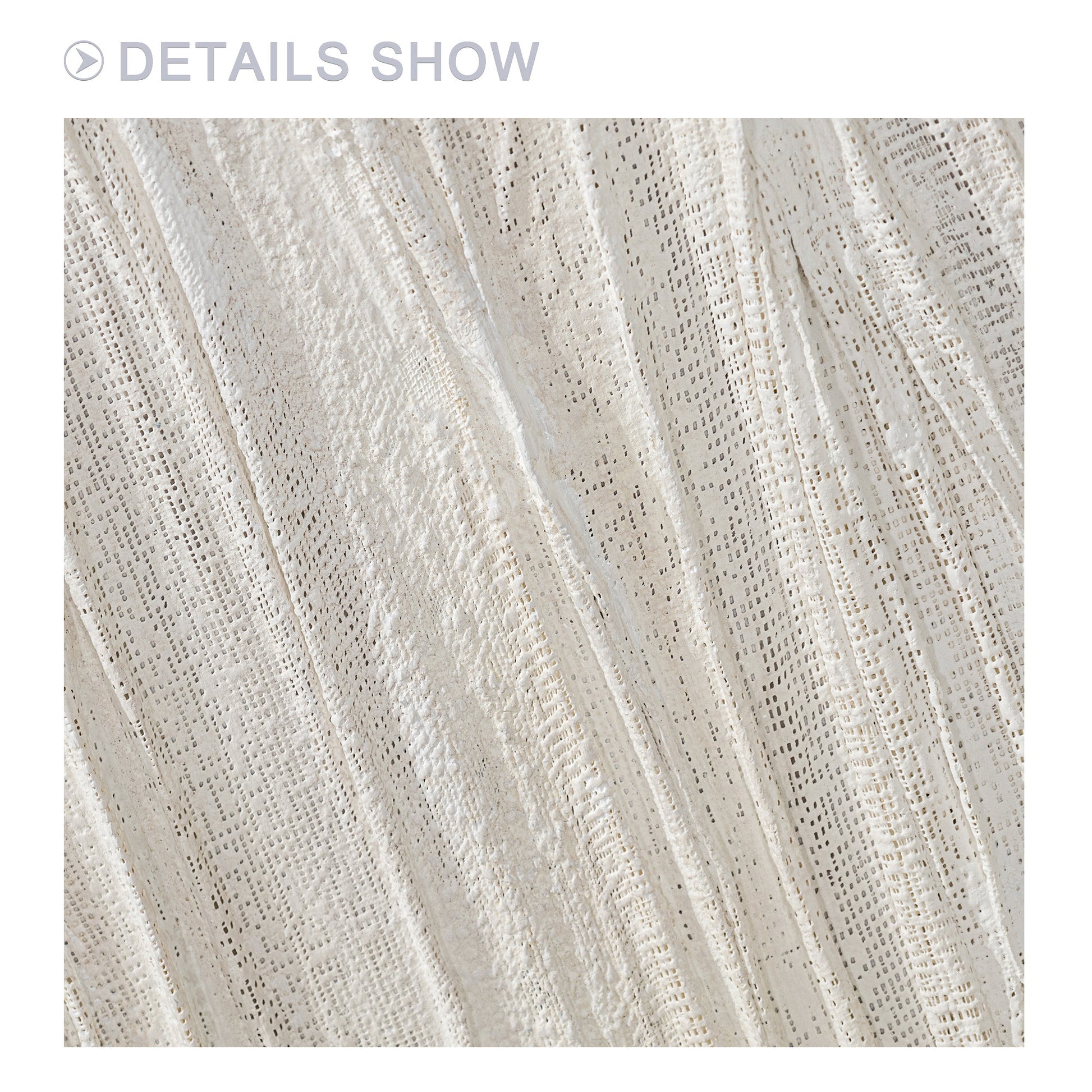 3D Textured Plaster Wall Art, Beige White Nordic Minimalist Canvas Painting, Lar #3