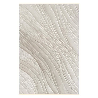 3D Textured Plaster Wall Art, Beige White Nordic Minimalist Canvas Painting, Lar #8
