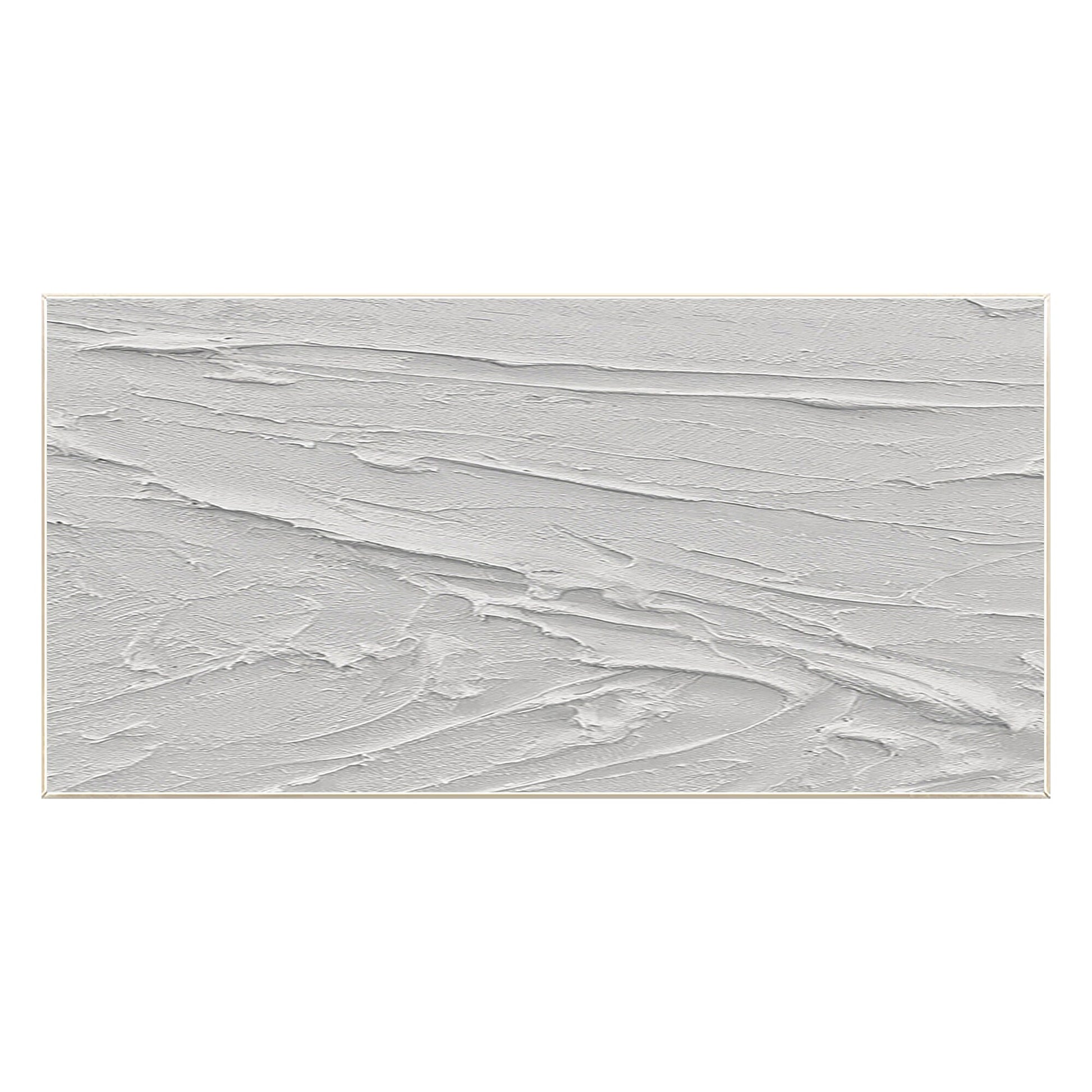 3D White Texture Painting: Minimalist Impasto Abstract Canvas Art #8
