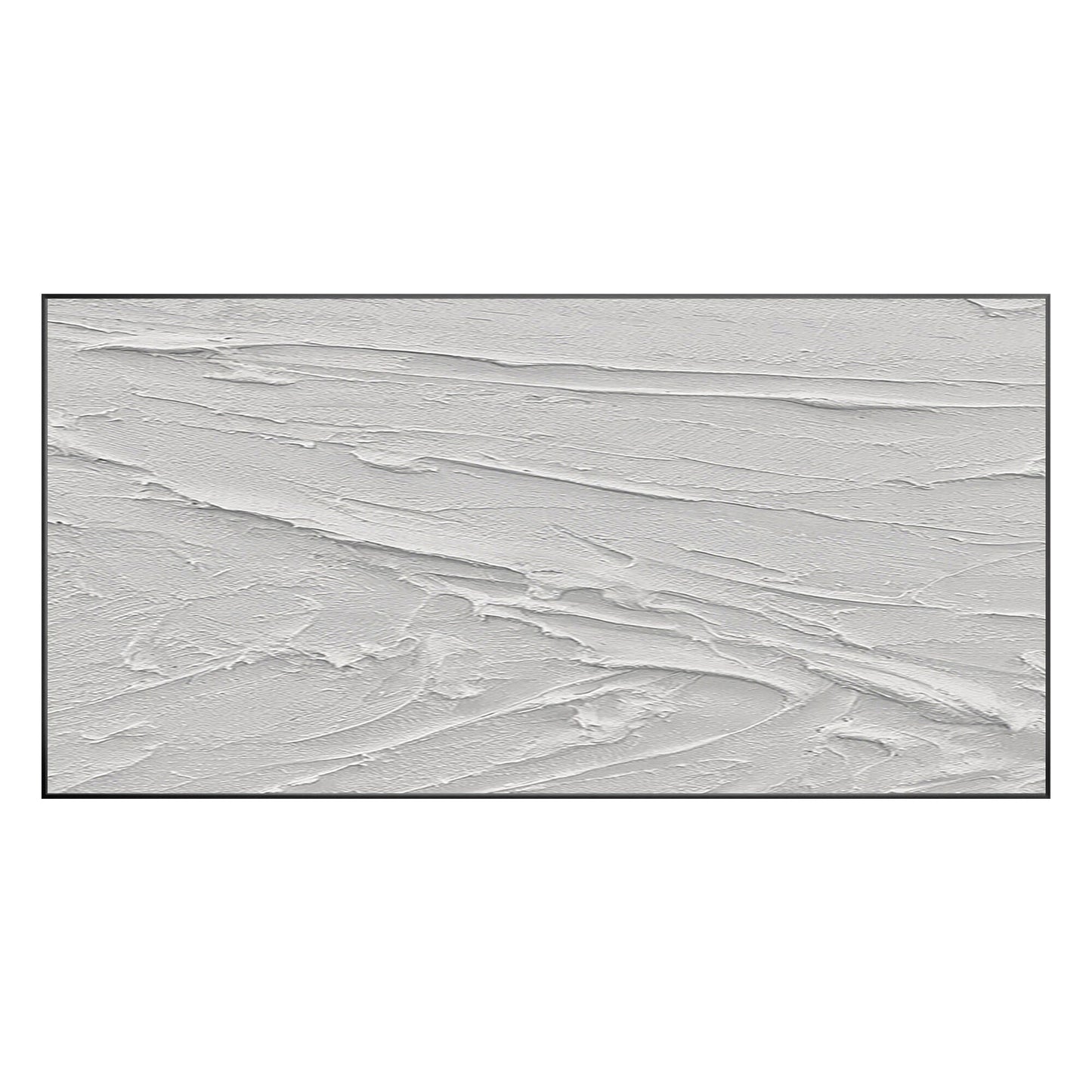 3D White Texture Painting: Minimalist Impasto Abstract Canvas Art #9