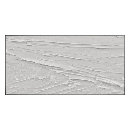3D White Texture Painting: Minimalist Impasto Abstract Canvas Art #9