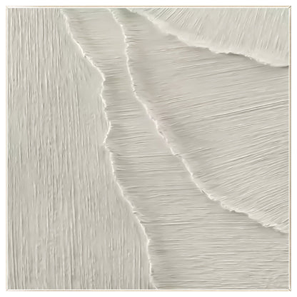 3D White Texture Painting: Minimalist Sea Waves Framed Wall Art #9