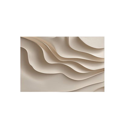 3D Woodcut Abstract Wall Art, Beige Carved Texture Artwork, Modern Minimalist La #6