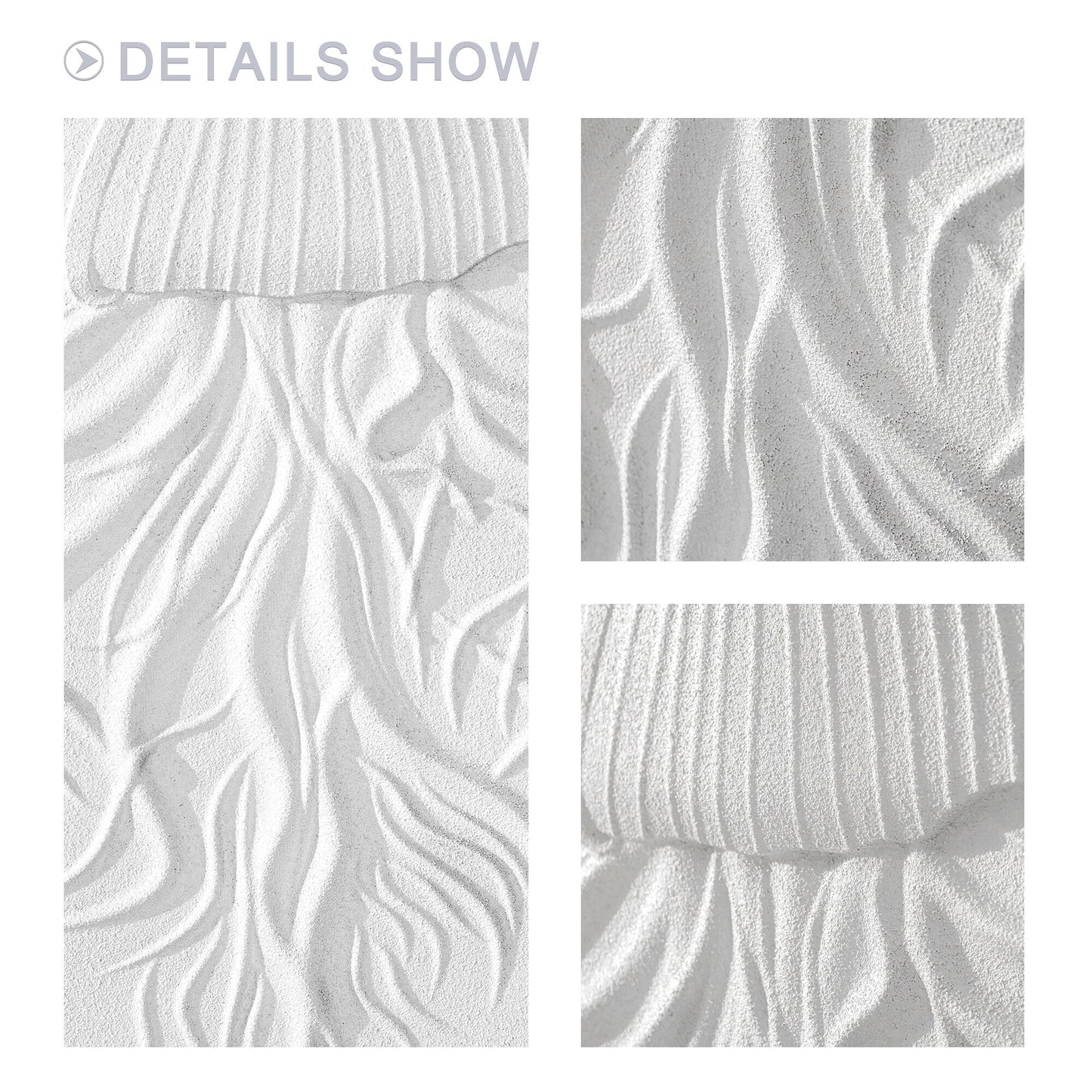 3D Woodcut Jellyfish Wall Art: Minimalist White Texture Painting #3
