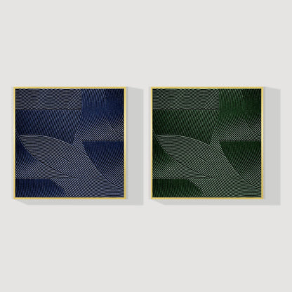 Abstract 3D Textured Painting: Green & Blue Nordic Wall Art, Set of 2 #8