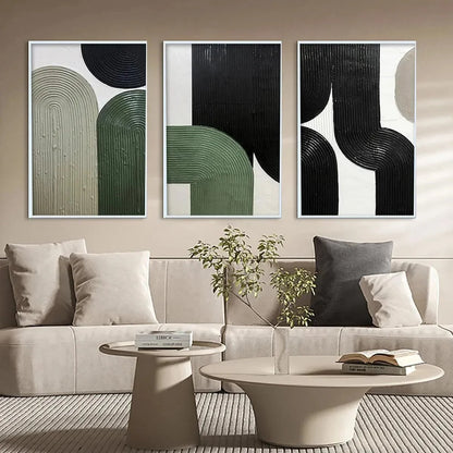 ARCHES TRIPTYCH: Minimalist Textured Abstract Painting Set of 3 | Minimalist closeup, raised brushwork detail
