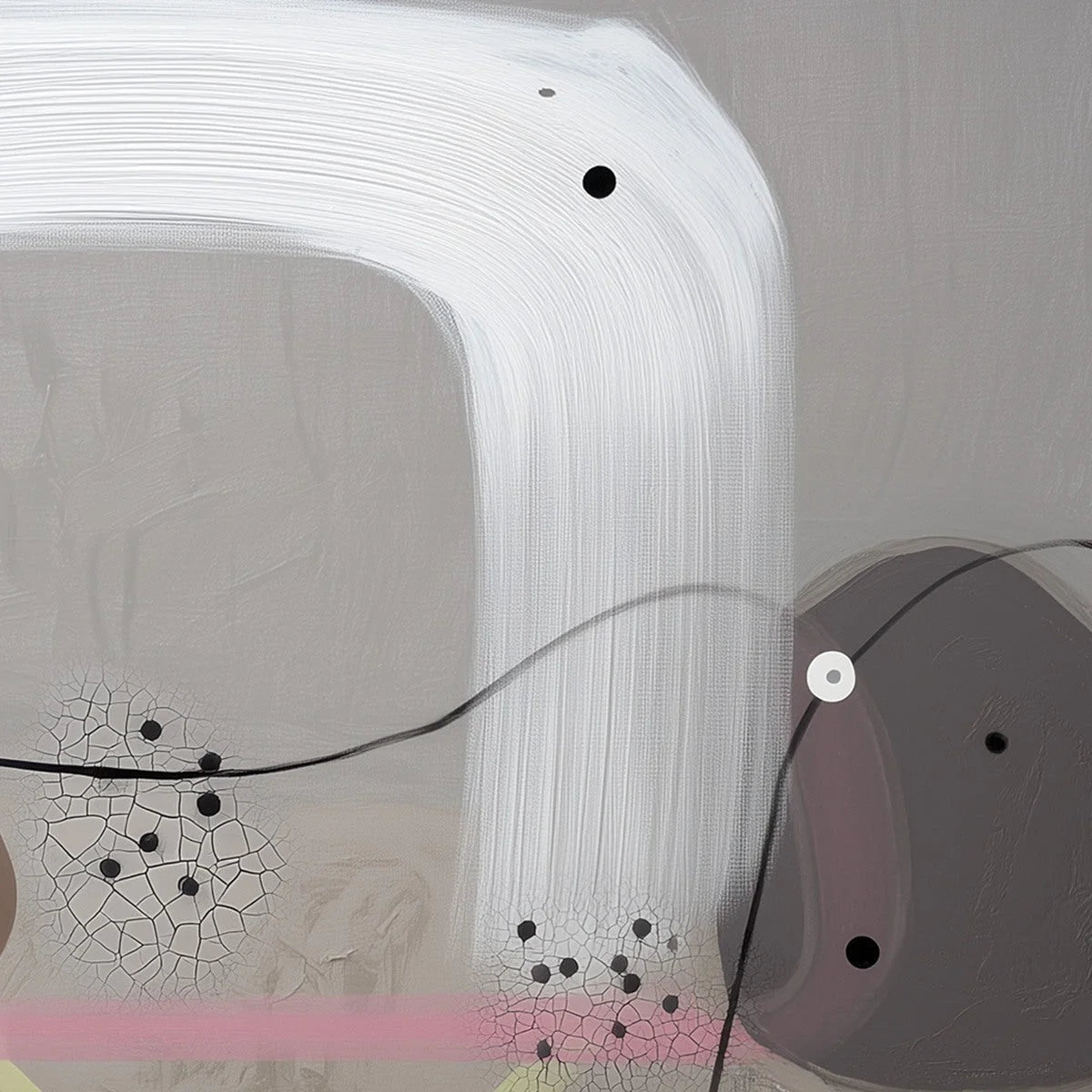 ABSTRACT BALANCE: Minimalist Grey Oil Painting | rolled canvas, ready for custom framing
