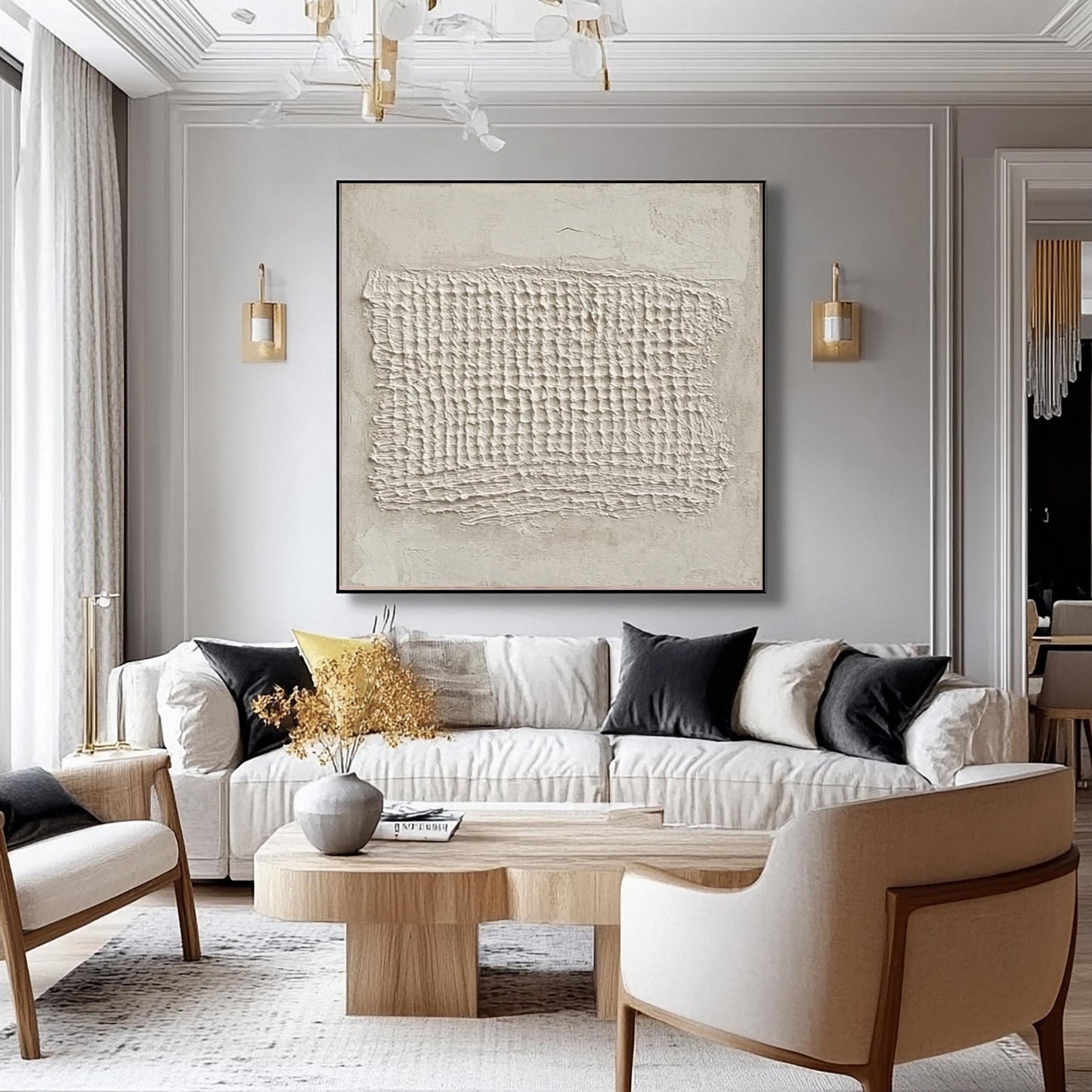 24x24 inch handmade canvas art for living room - image 5 of 10