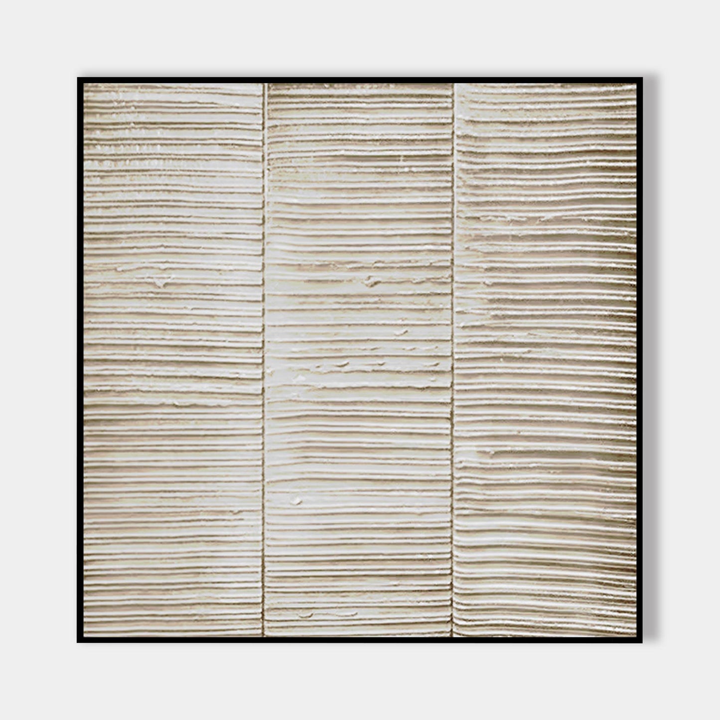 Abstract Beige Textured Wall Art – Minimalist Horizontal Line Canvas for Living  #11