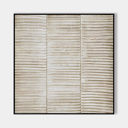 Abstract Beige Textured Wall Art – Minimalist Horizontal Line Canvas for Living  #11