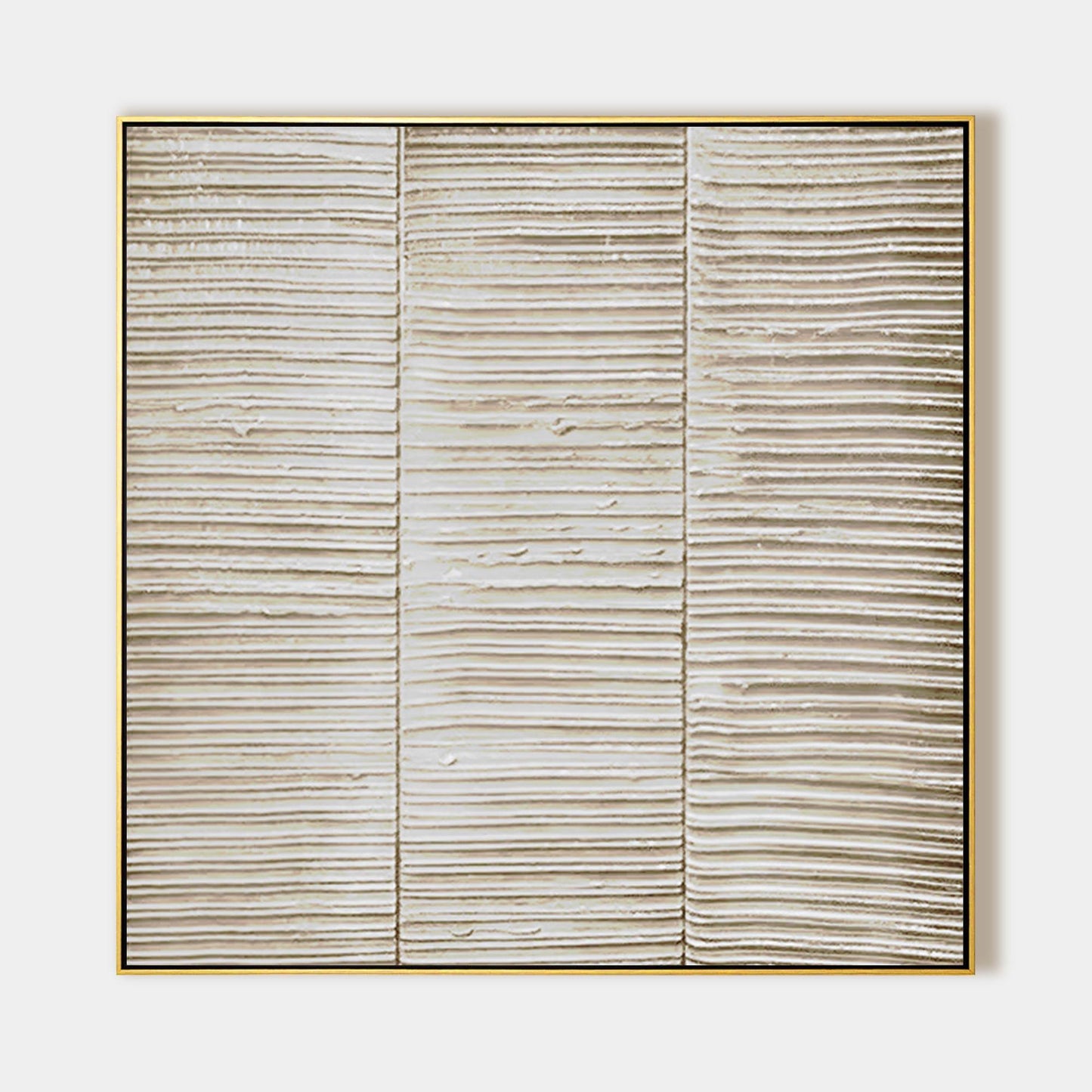 Abstract Beige Textured Wall Art – Minimalist Horizontal Line Canvas for Living  #12