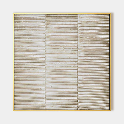 Abstract Beige Textured Wall Art – Minimalist Horizontal Line Canvas for Living  #12