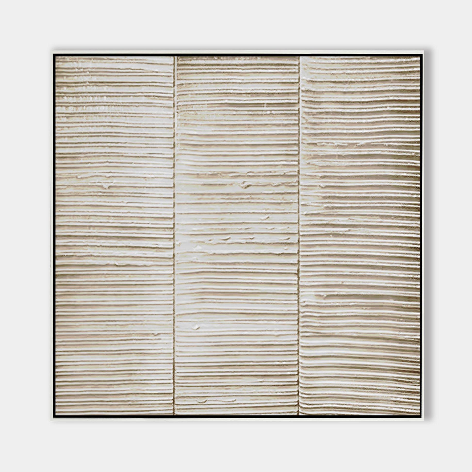Abstract Beige Textured Wall Art – Minimalist Horizontal Line Canvas for Living  #10