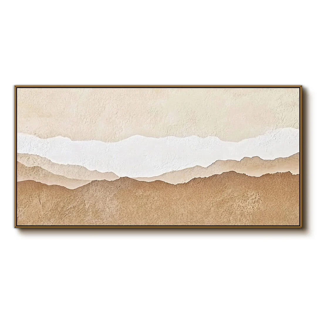Abstract Desert Landscape Textured Sand Dunes Painting shown as textured wall art with a clear view of the artwork, color palette, and hand-finished canvas surface.