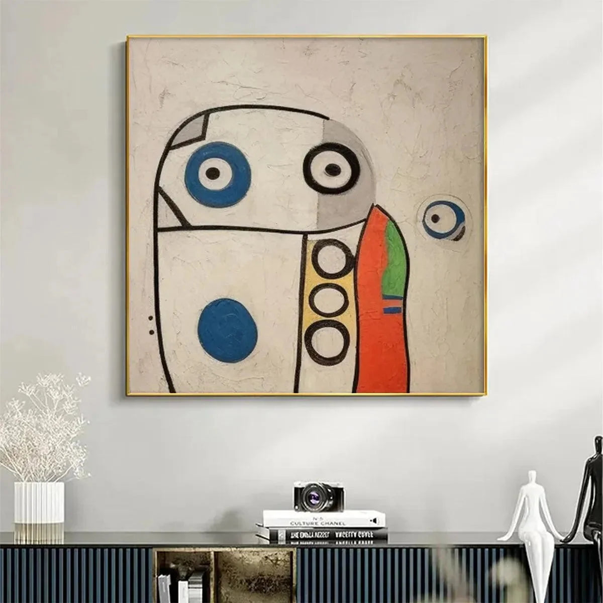 ABSTRACT FIGURE: Colorful Abstract Oil Painting, Square | Figurative closeup, raised brushwork detail
