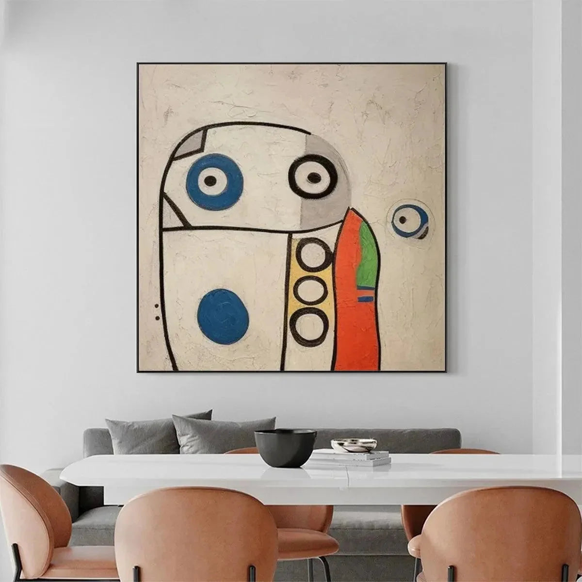ABSTRACT FIGURE: Colorful Abstract Oil Painting, Square | multi-color palette, original oil on stretched canvas art