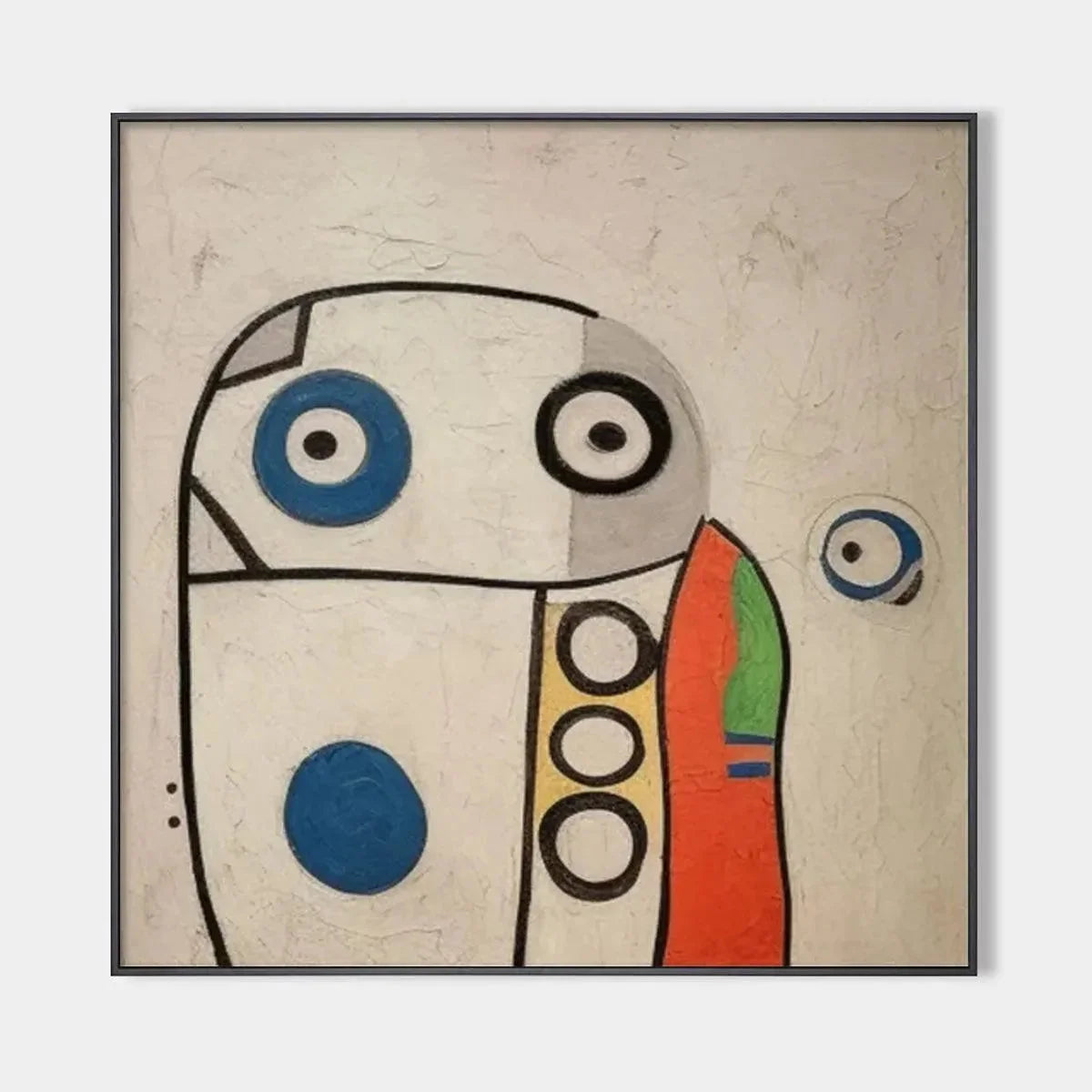 ABSTRACT FIGURE: Colorful Abstract Oil Painting, Square | hanging in living room, Figurative wall art