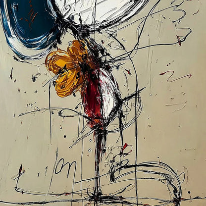 SPONTANEOUS BLOOM: Large Abstract Floral Impasto Painting | rolled canvas, ready for custom framing