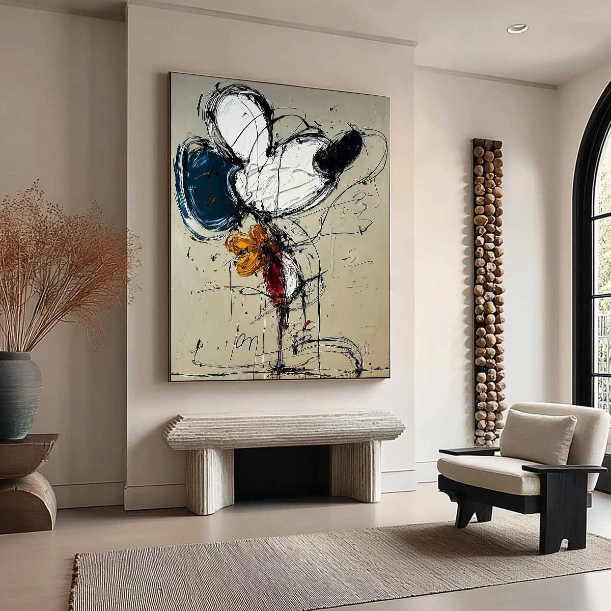 SPONTANEOUS BLOOM: Large Abstract Floral Impasto Painting | multi-color palette, original oil on stretched canvas art