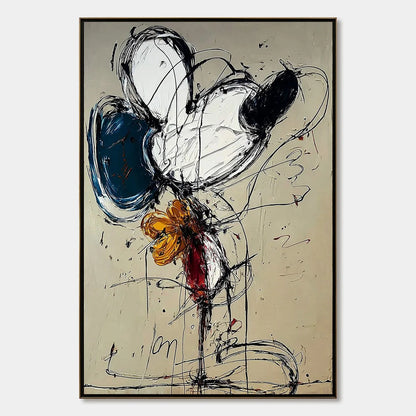 SPONTANEOUS BLOOM: Large Abstract Floral Impasto Painting | hanging in living room, Abstract wall art