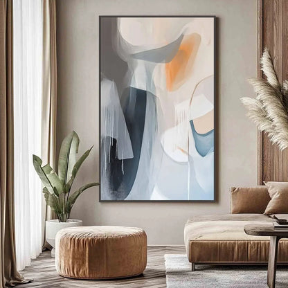 ABSTRACT FLOW: Modern Minimalist Abstract Oil Painting | rolled canvas, ready for custom framing