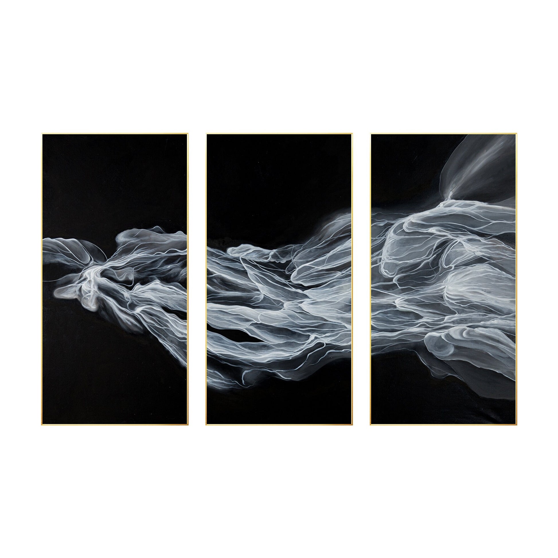Abstract Fog Painting Set: Black & White Canvas Wall Art #8