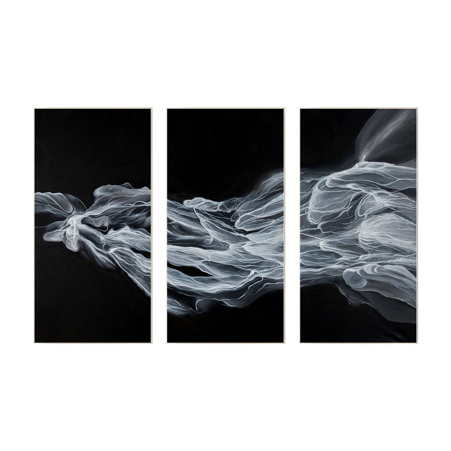 Abstract Fog Painting Set: Black & White Canvas Wall Art #9