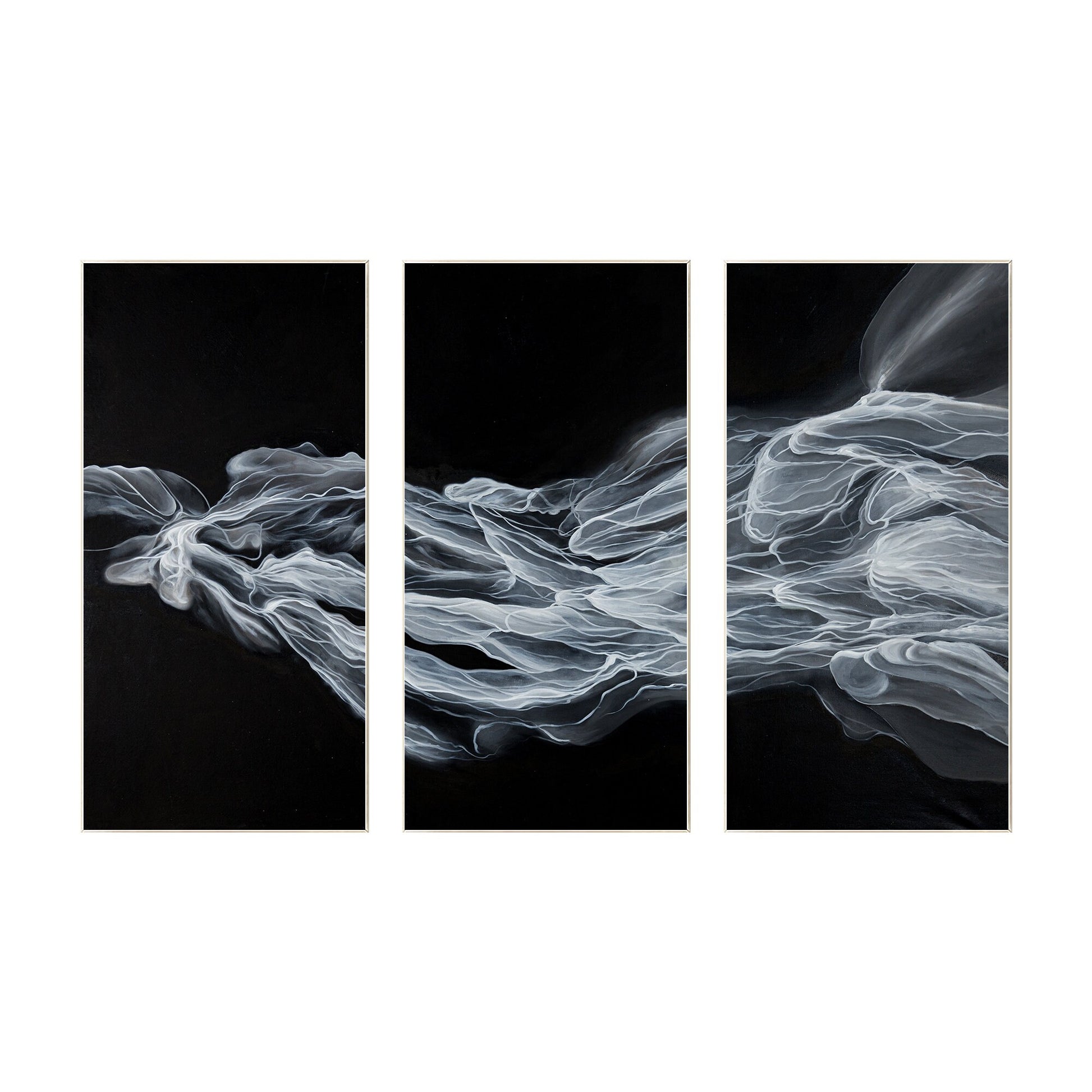 Abstract Fog Painting Set: Black & White Canvas Wall Art #9
