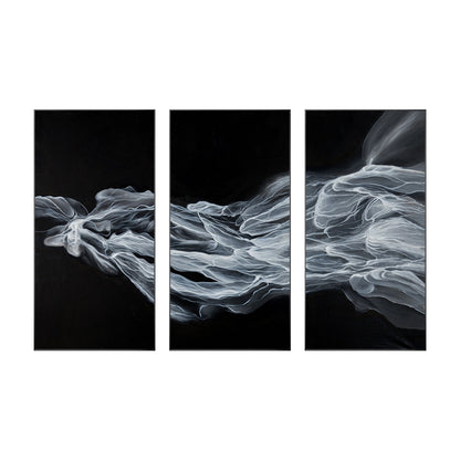 Abstract Fog Painting Set: Black & White Canvas Wall Art #10