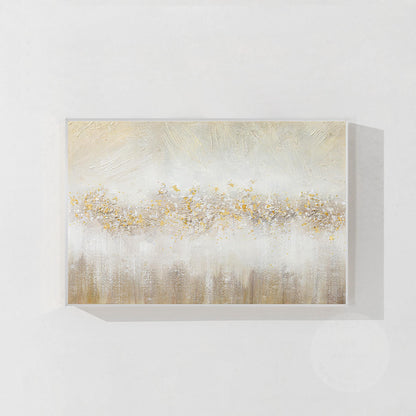 Abstract Gold Flowers Painting: Brown Textured Beige Wabi Sabi Wall Art #8