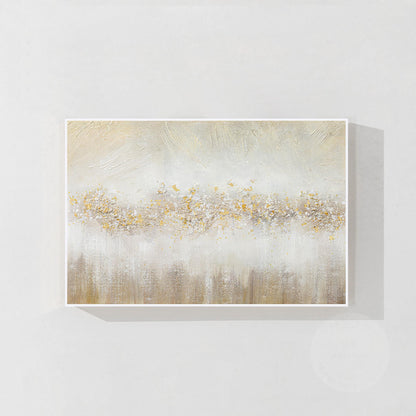 Abstract Gold Flowers Painting: Brown Textured Beige Wabi Sabi Wall Art #9
