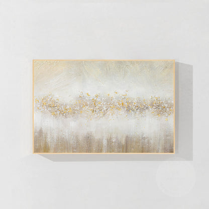 Abstract Gold Flowers Painting: Brown Textured Beige Wabi Sabi Wall Art #10