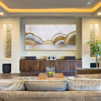 Abstract Gold Line Art Original Abstract Paintings On Canvas Large painting Gold #3
