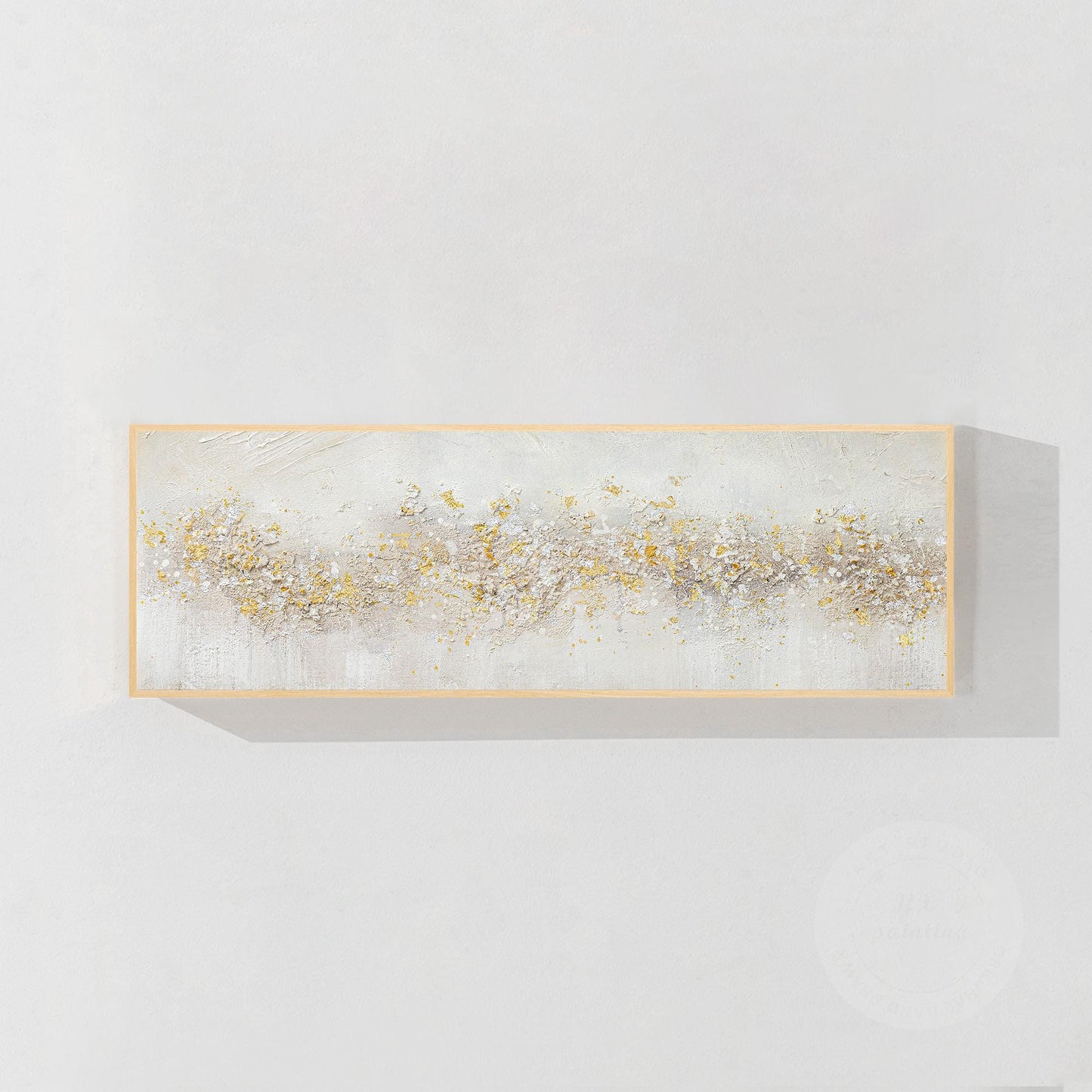 Abstract Gold & Silver Flowers Painting: Textured Beige Wabi Sabi Wall Art #7