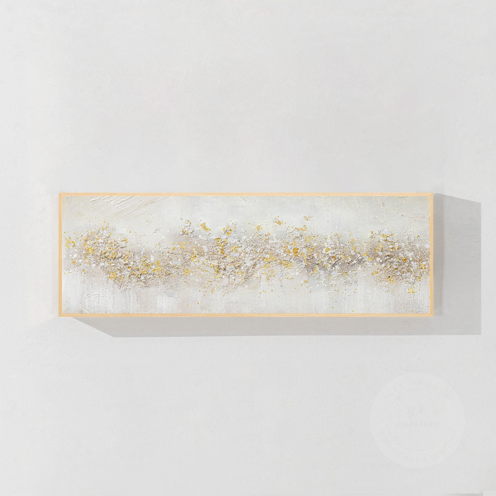 Abstract Gold & Silver Flowers Painting: Textured Beige Wabi Sabi Wall Art #7