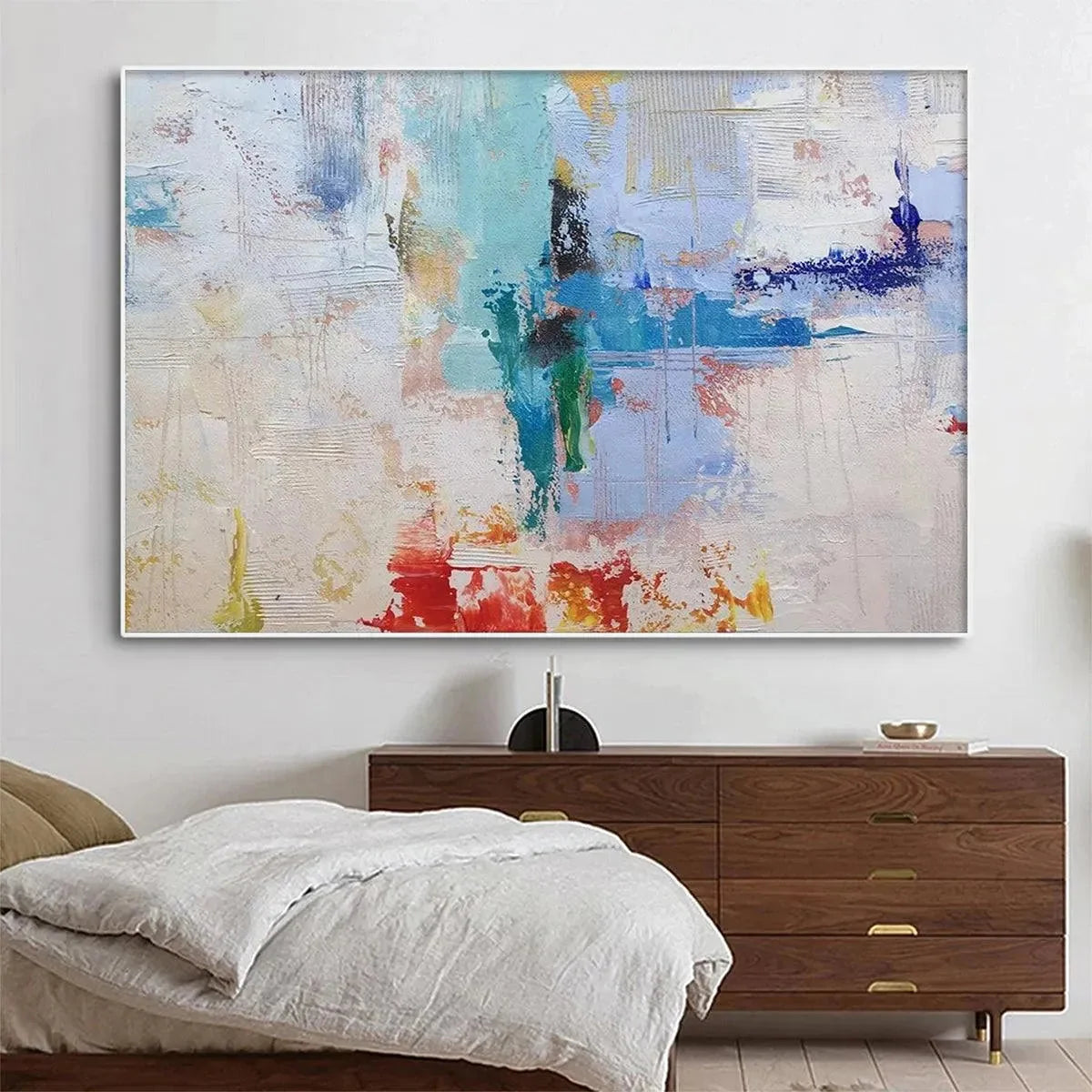 ABSTRACT LAND: Textured Colorful Panoramic Horizontal | Abstract closeup, raised brushwork detail