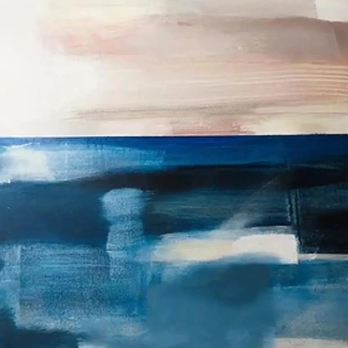 ABSTRACT OCEAN DIPTYCH: Abstract Seascape Set of 2 Vertical | rectangular format, hand-painted canvas edge