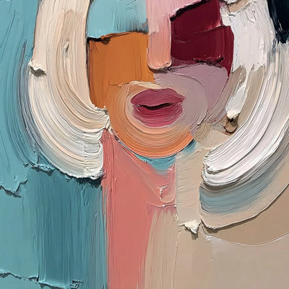 THE GAZE: Textured Abstract Portrait Palette Knife | rolled canvas, ready for custom framing