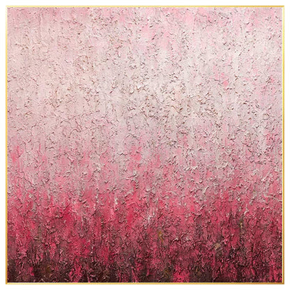 Abstract Pink Texture Painting on Canvas: Square Framed Wall Art #7