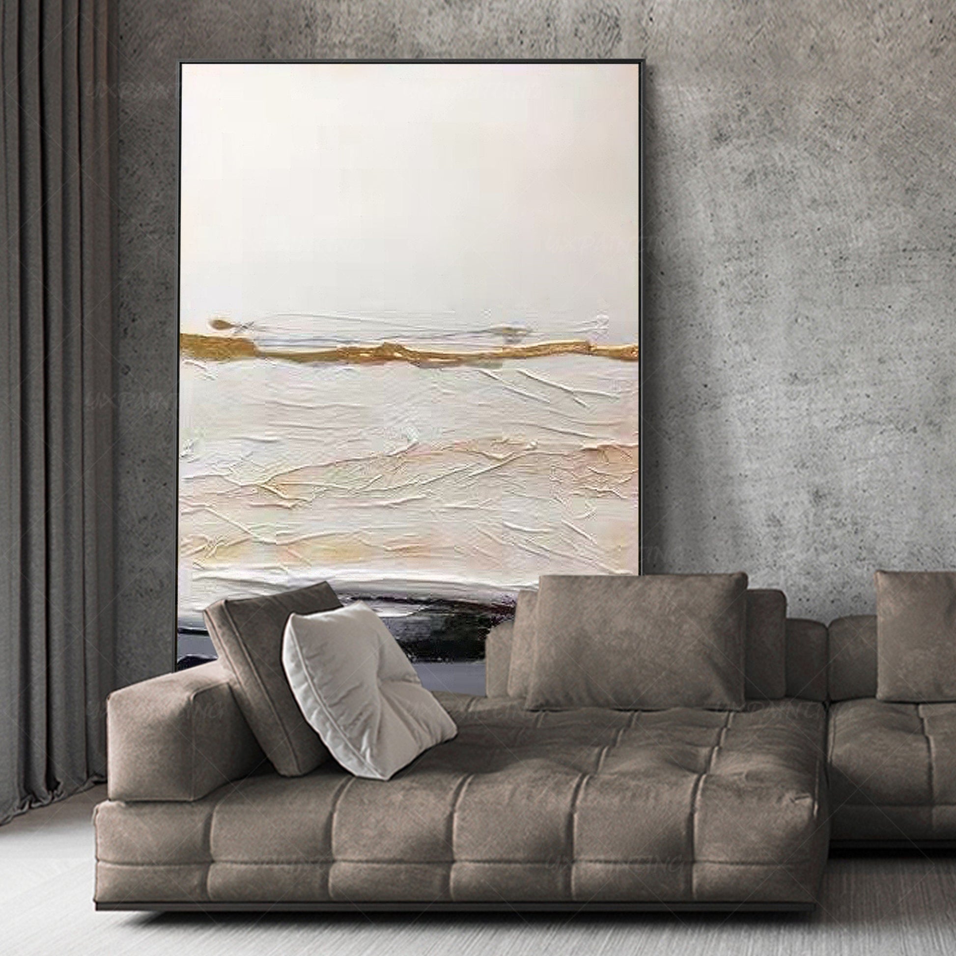 Abstract schilderij met textuur: moderne minimalistische bohomuurkunst #15