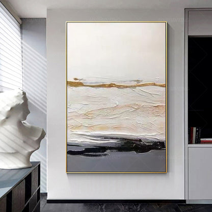 Abstract schilderij met textuur: moderne minimalistische bohomuurkunst #4